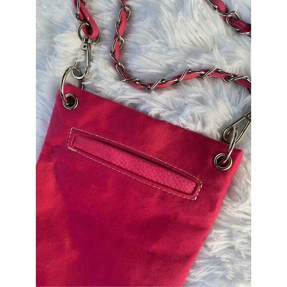 NWOT PG Collection Pink Canvas/Leather Mama Bear Crossbody Cell Phone Purse - Picture 7 of 8